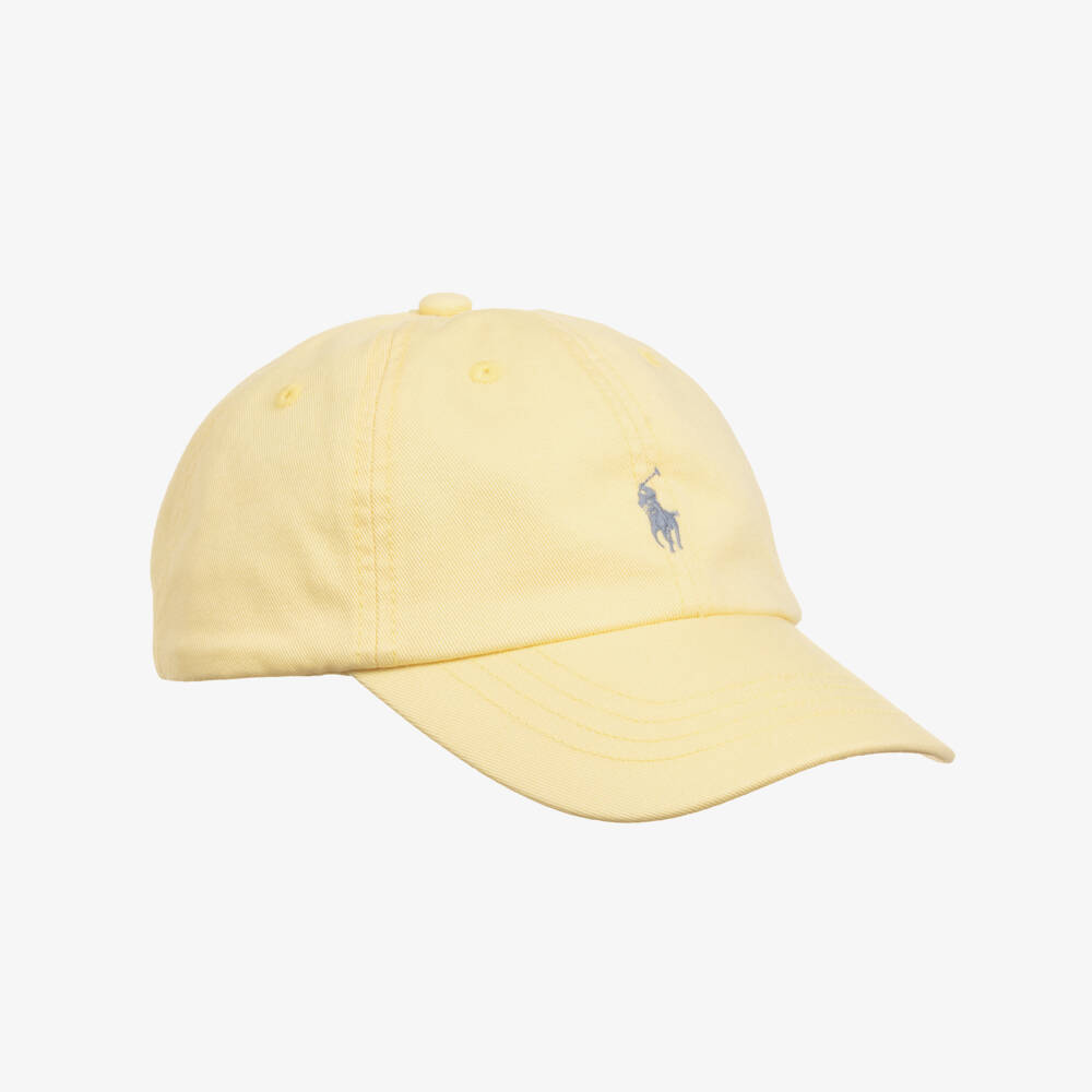 Ralph Lauren-Boys Pale Yellow Cotton Pony Logo Baseball Cap | Childrensalon Outlet