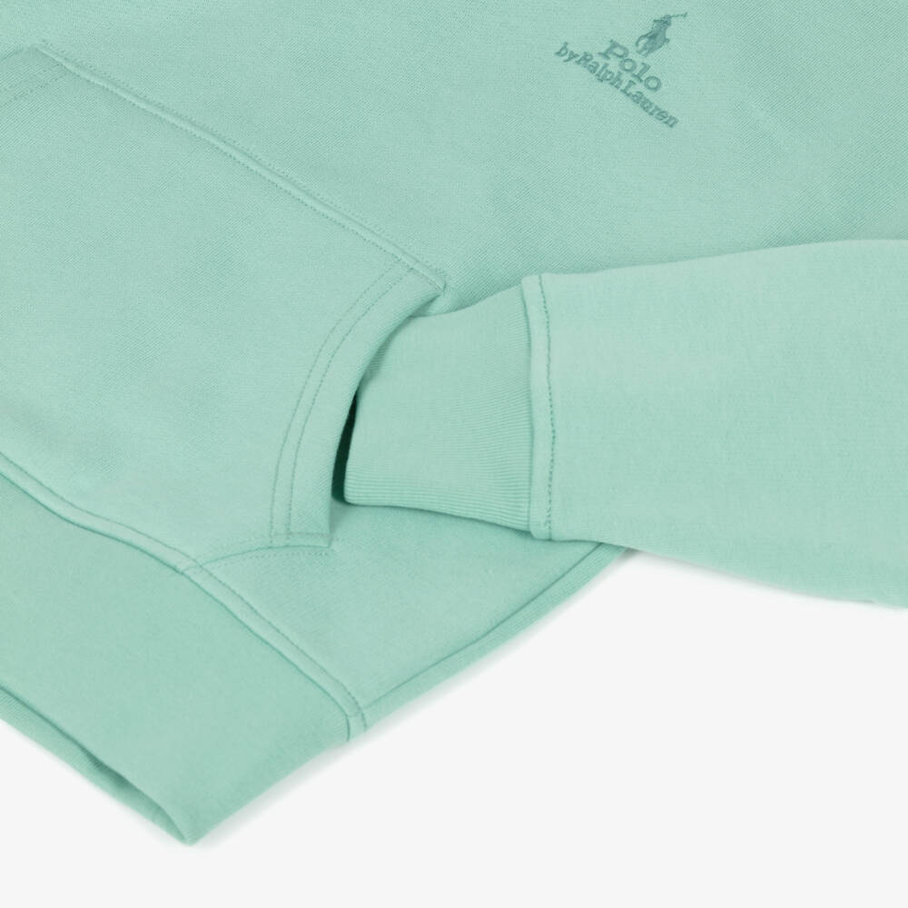 Ralph Lauren-Boys Pastel Green Big Fit Logo Cotton Hoodie | Childrensalon Outlet