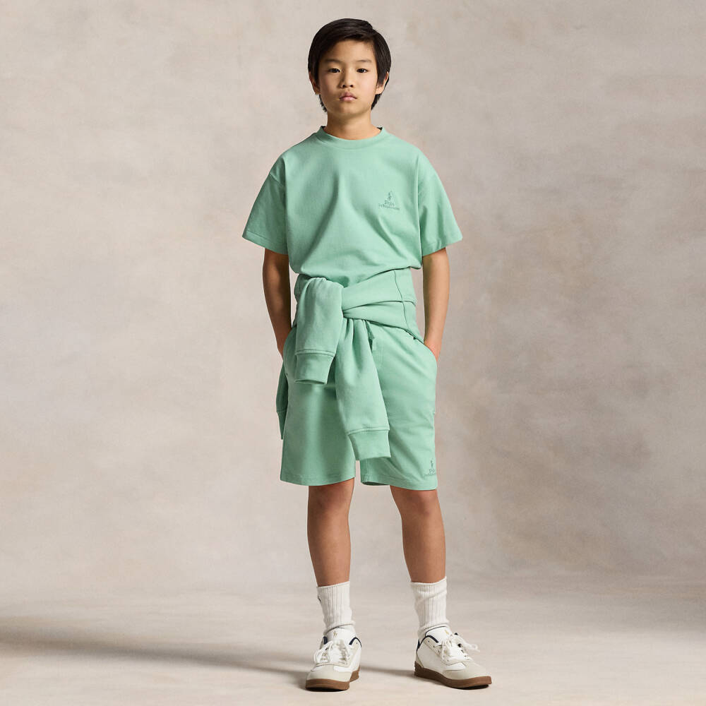 Ralph Lauren-Boys Pastel Green Cotton Oversized T-Shirt | Childrensalon Outlet