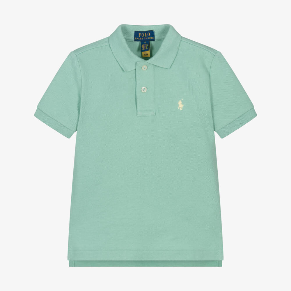 Ralph Lauren-Boys Pastel Green Cotton Piqué Polo Shirt | Childrensalon Outlet
