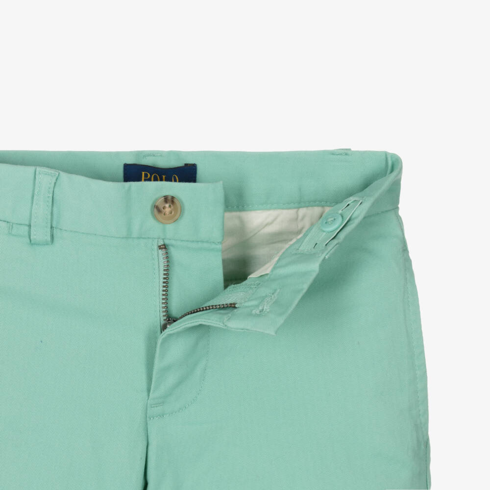 Ralph Lauren-Boys Pastel Green Cotton Straight Fit Trousers | Childrensalon Outlet