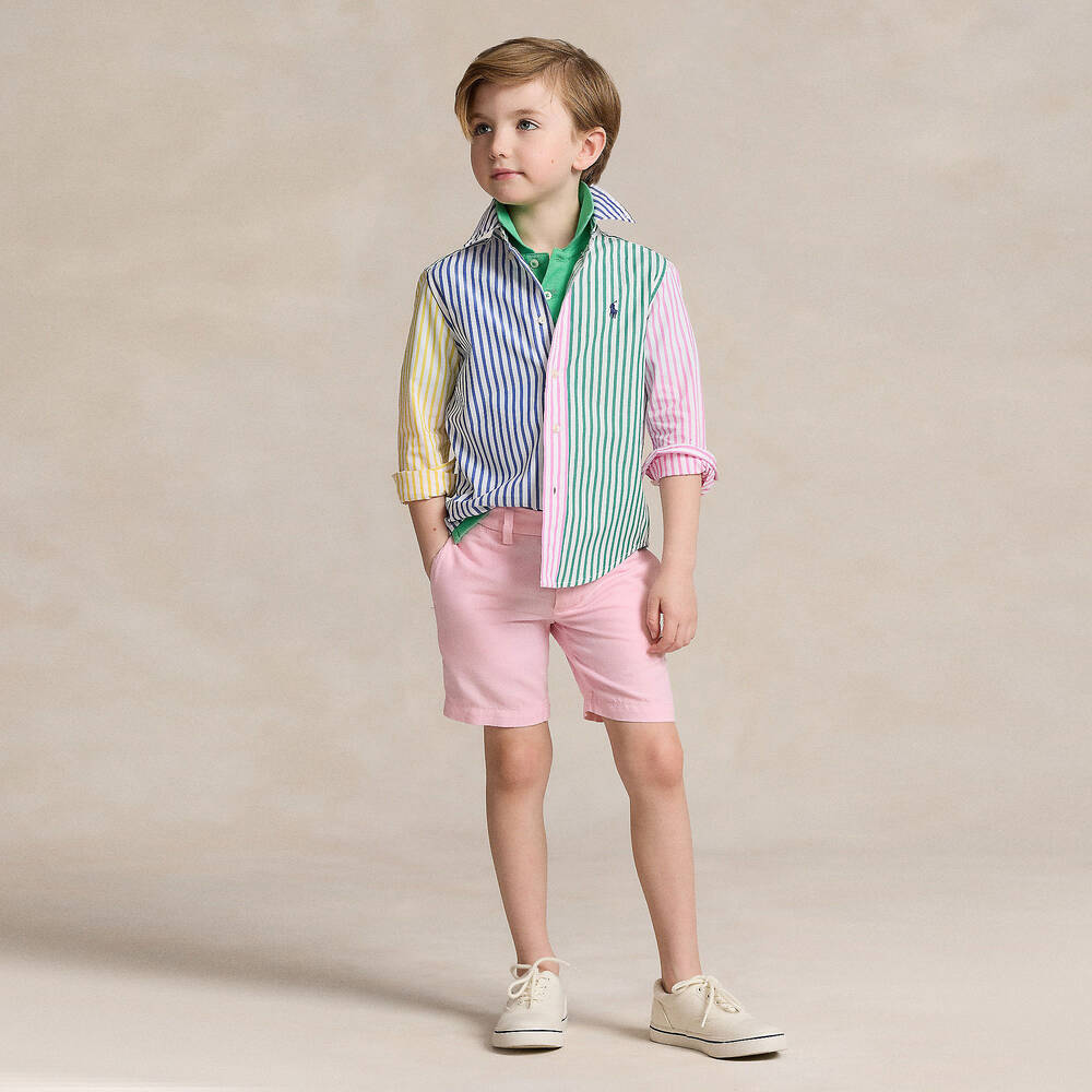 Ralph Lauren-Boys Pink Linen & Cotton Shorts | Childrensalon Outlet