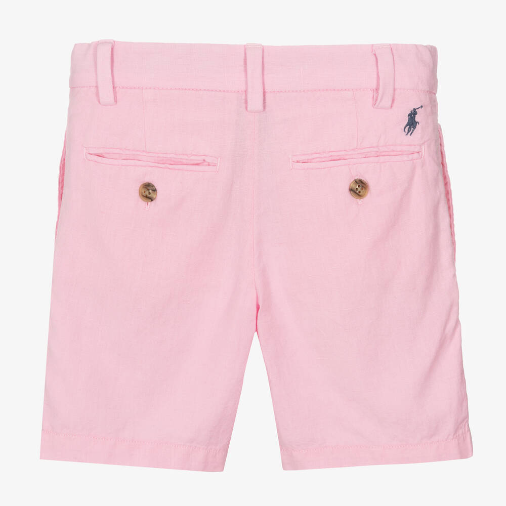 Ralph Lauren-Boys Pink Linen & Cotton Shorts | Childrensalon Outlet