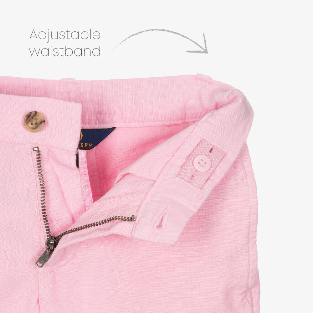 Ralph Lauren-Boys Pink Linen & Cotton Shorts | Childrensalon Outlet