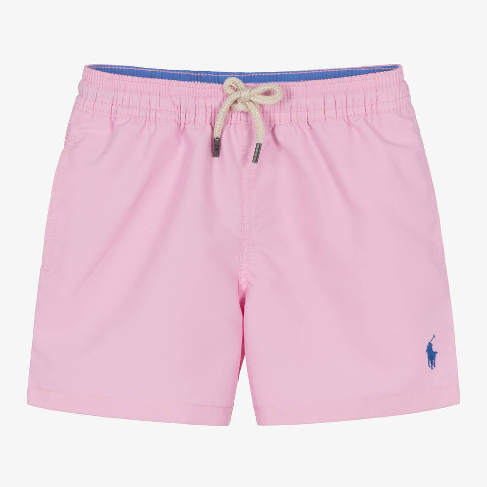 Polo Ralph Lauren - Boys Pink Logo Swim Shorts | Childrensalon