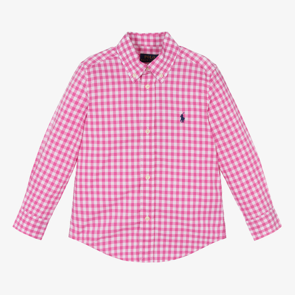 Ralph lauren pink check shirt cheap