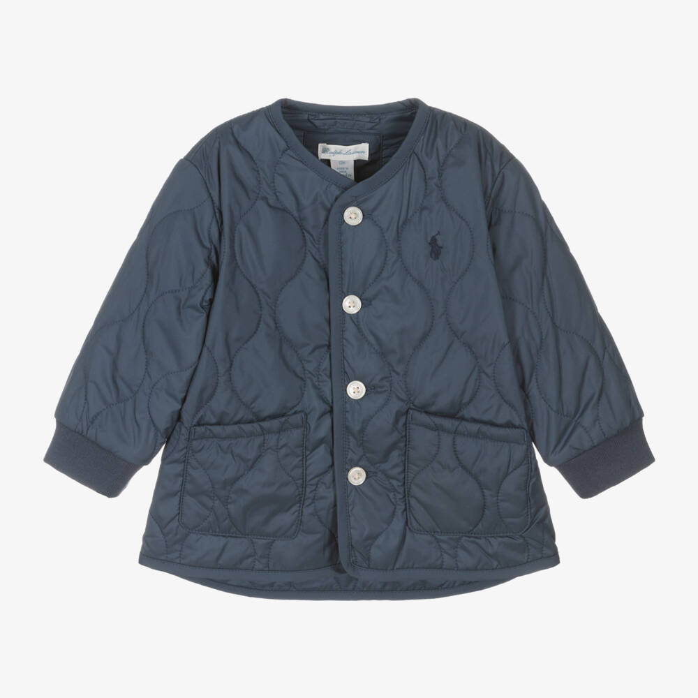 Ralph Lauren-Boys Quilted Navy Jacket | Childrensalon Outlet
