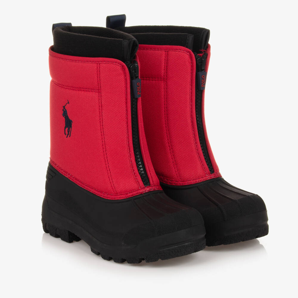 Polo Ralph Lauren-Boys Red & Black Snowboots | Childrensalon Outlet