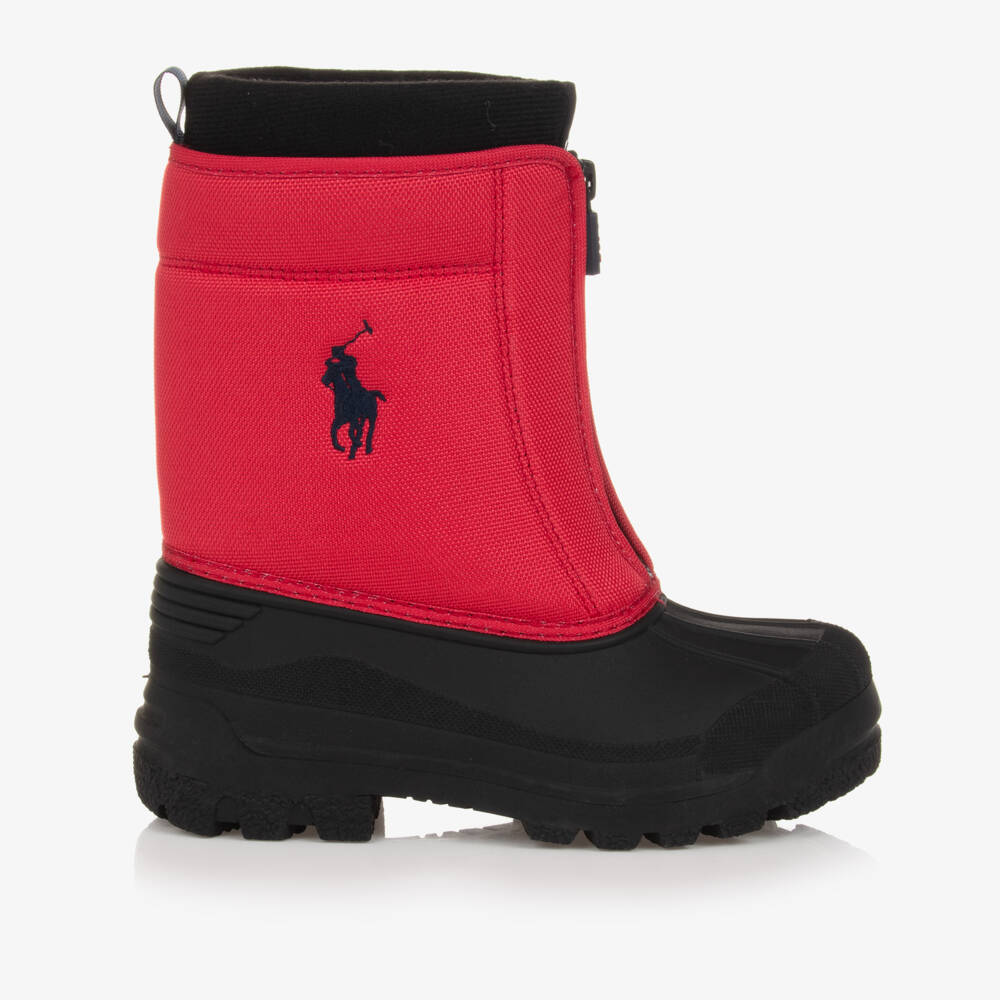 Polo Ralph Lauren-Boys Red & Black Snowboots | Childrensalon Outlet