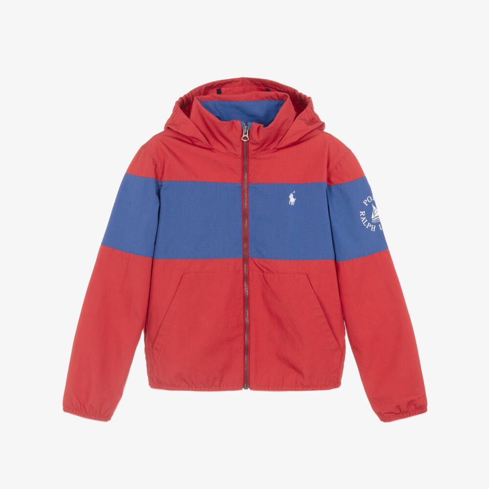 Ralph Lauren-Boys Red & Blue Cotton Packable Windbreaker | Childrensalon Outlet