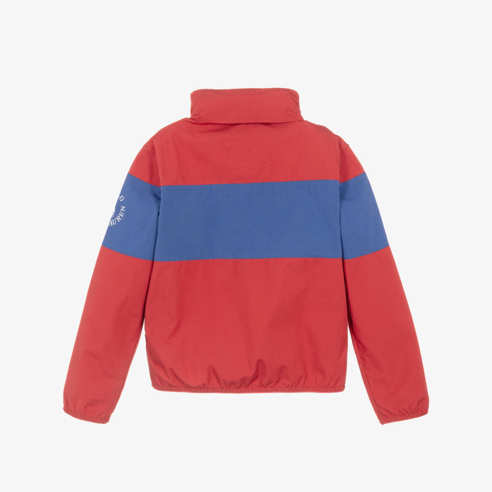 Ralph Lauren-Boys Red & Blue Cotton Packable Windbreaker | Childrensalon Outlet