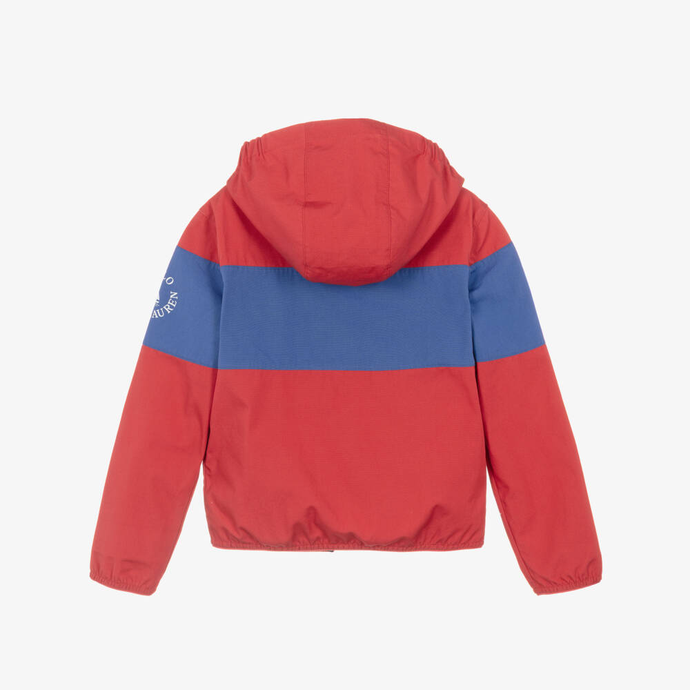Ralph Lauren-Boys Red & Blue Cotton Packable Windbreaker | Childrensalon Outlet