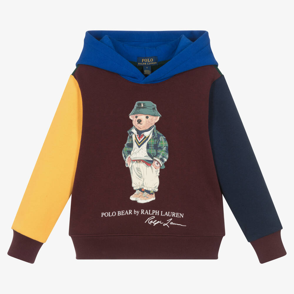 Ralph Lauren - Roter Polo Bear Colourblock-Hoodie | Childrensalon