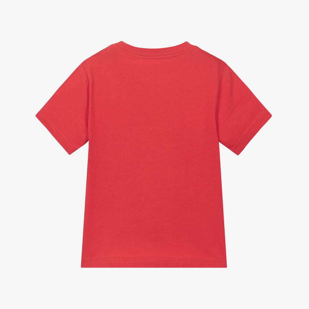 Ralph Lauren-Boys Red Cotton Bear Tee | Childrensalon Outlet