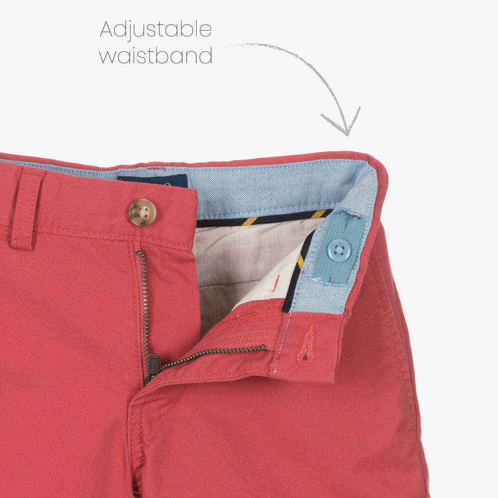 Boys red chino shorts sales