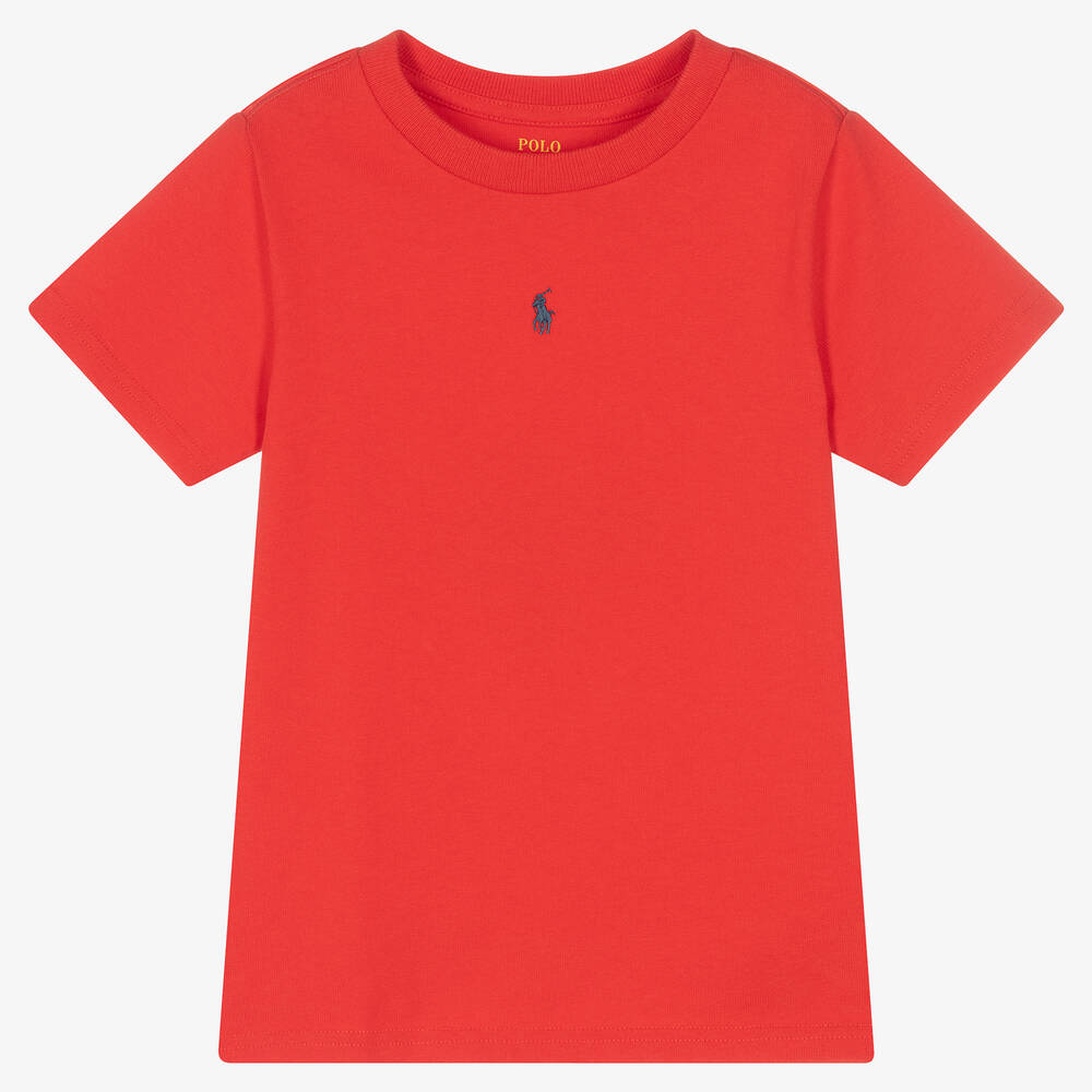 Polo Ralph Lauren - تيشيرت قطن لون أحمر للأولاد | Childrensalon