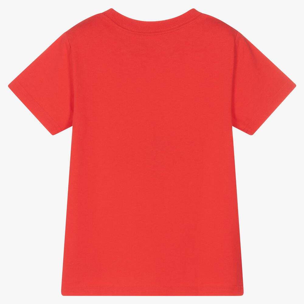 Polo Ralph Lauren-Boys Red Cotton Logo T-Shirt | Childrensalon Outlet