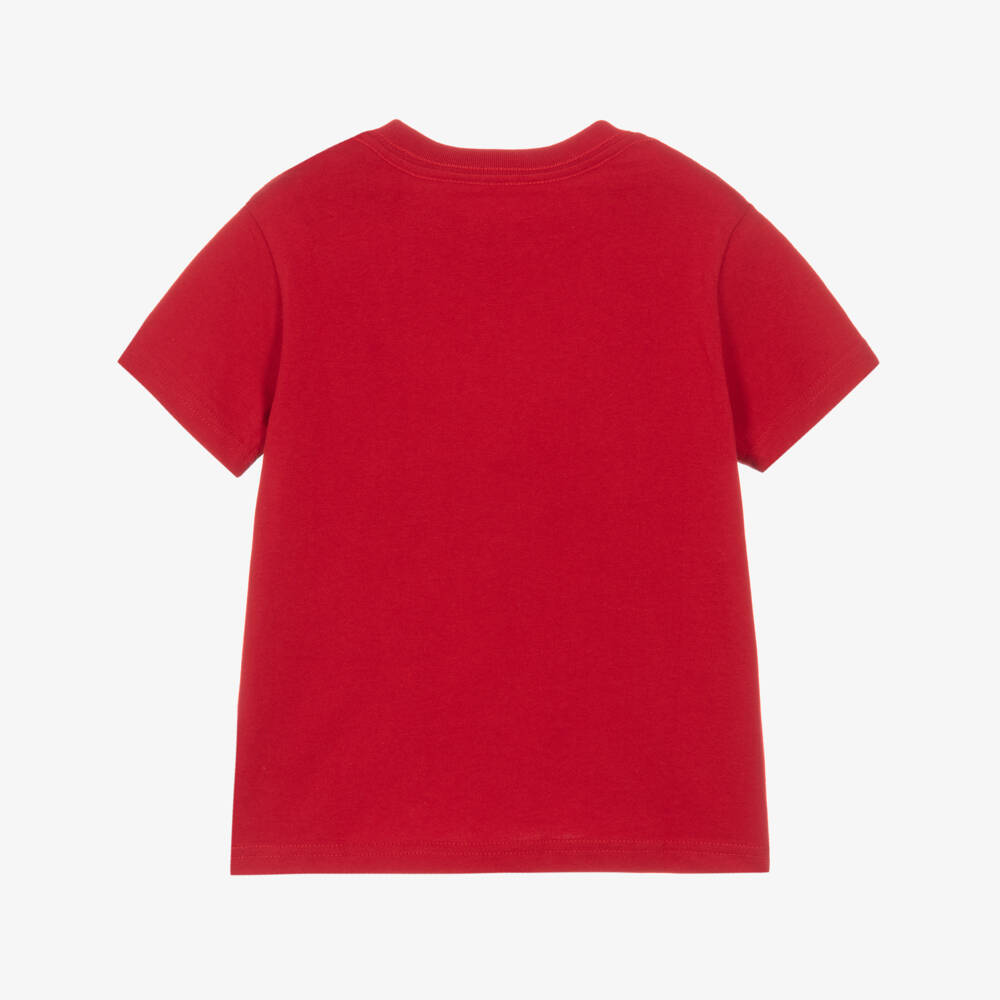 Ralph Lauren-Boys Red Cotton Logo T-Shirt | Childrensalon Outlet