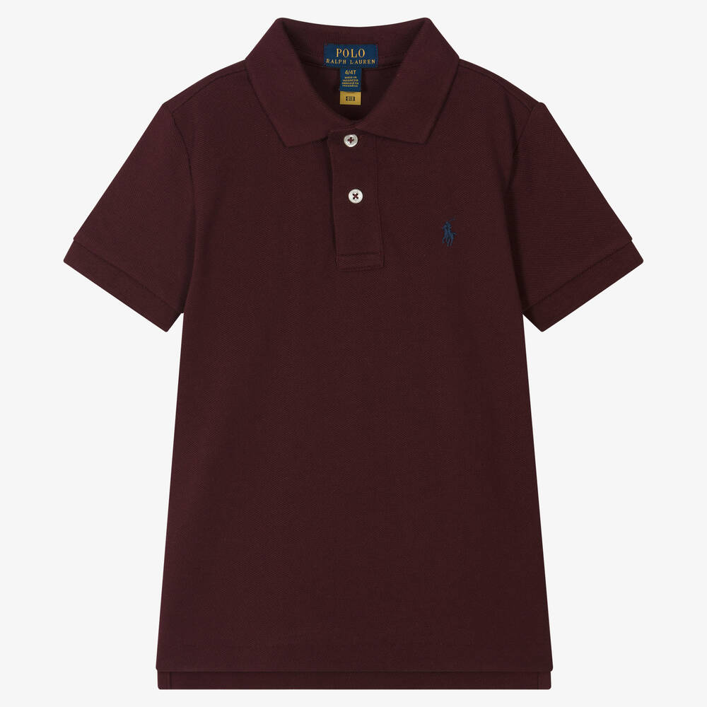 Ralph Lauren - Boys Red Cotton Polo Shirt | Childrensalon
