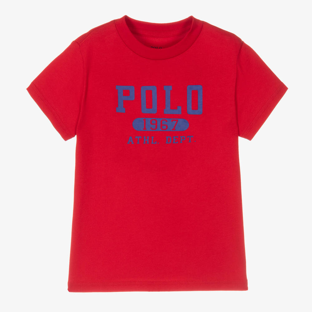 Polo Ralph Lauren - Boys Red Cotton T-Shirt | Childrensalon