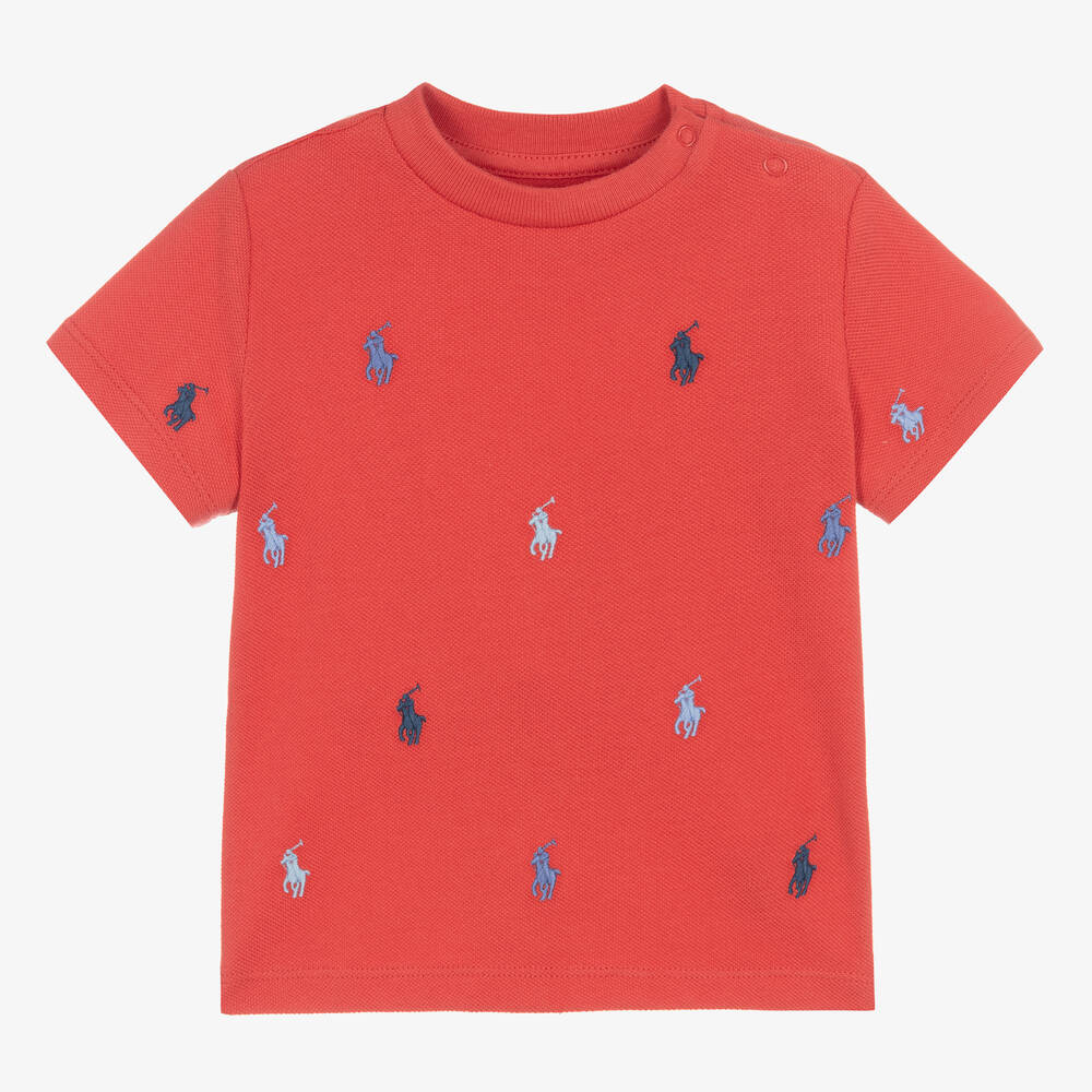 Ralph Lauren-Boys Red Cotton T-Shirt | Childrensalon Outlet