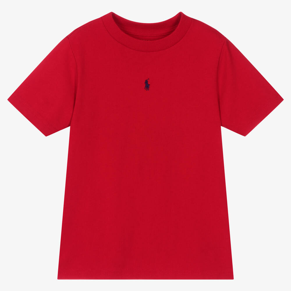 Ralph Lauren - Rotes Baumwoll-T-Shirt für Jungen | Childrensalon