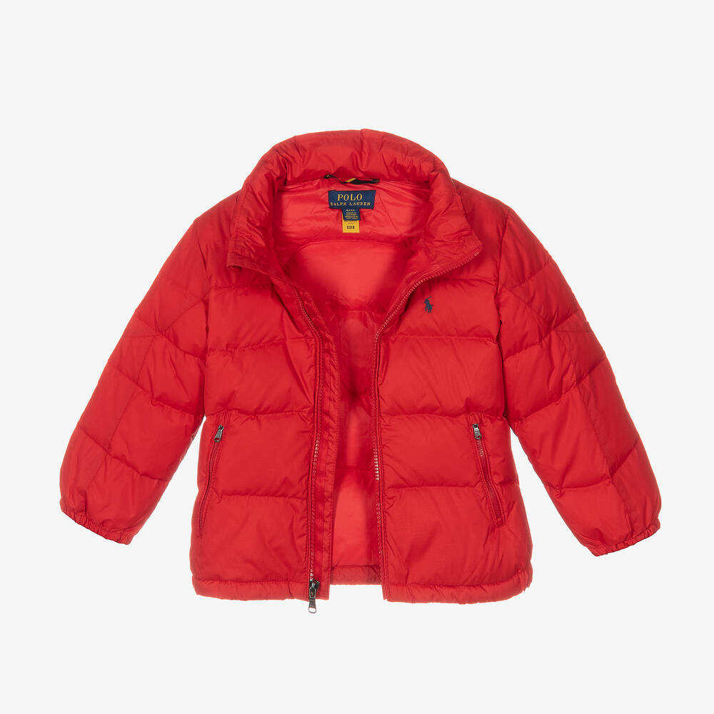 Polo Ralph Lauren Boys Red Down Puffer Jacket Childrensalon Outlet