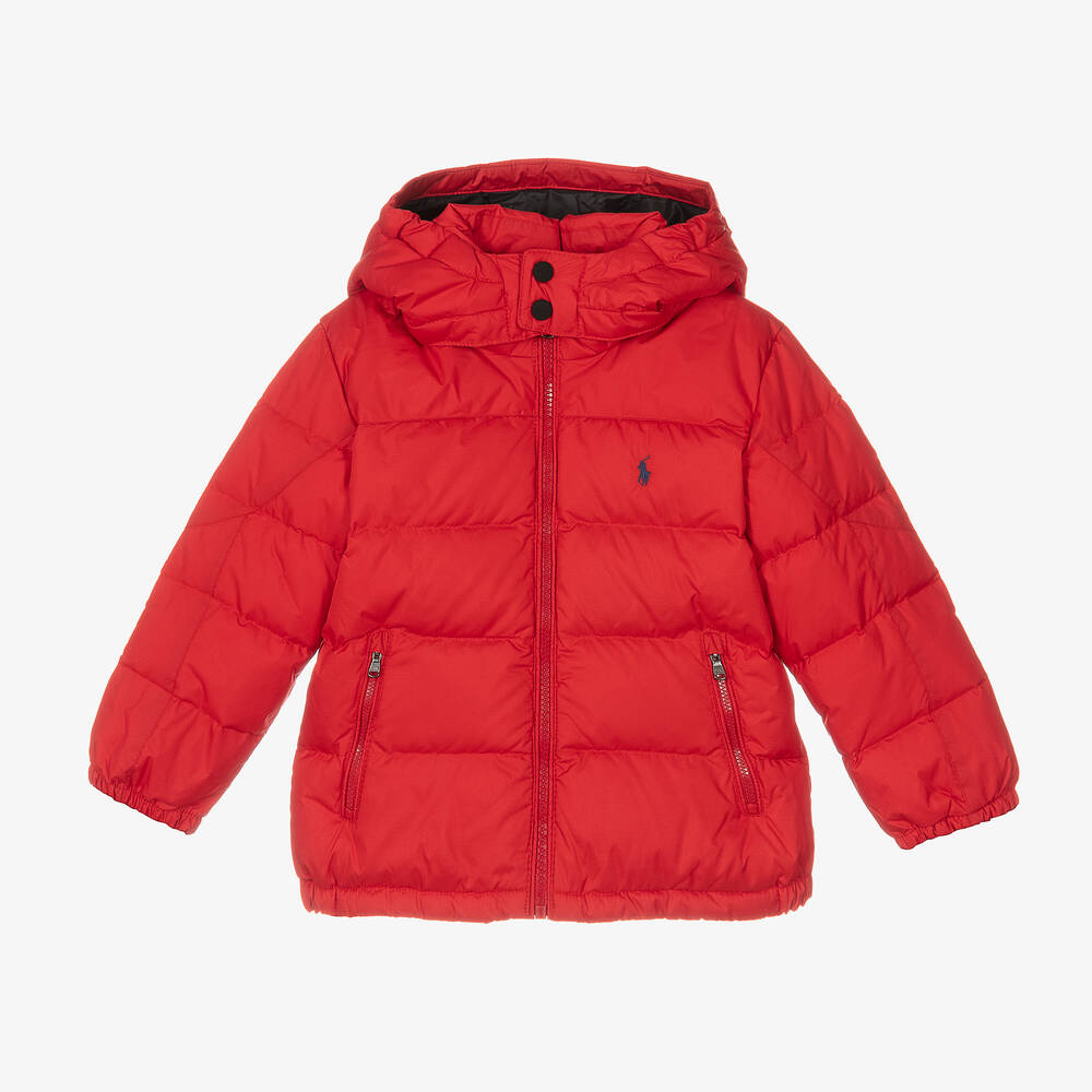 Polo Ralph Lauren - Boys Red Down Puffer Jacket | Childrensalon Outlet