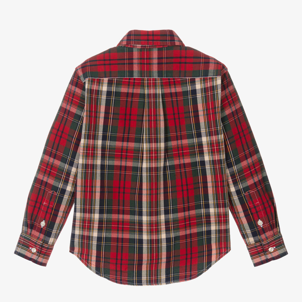 Ralph Lauren-Хлопковая рубашка в красно-зеленую клетку | Childrensalon Outlet