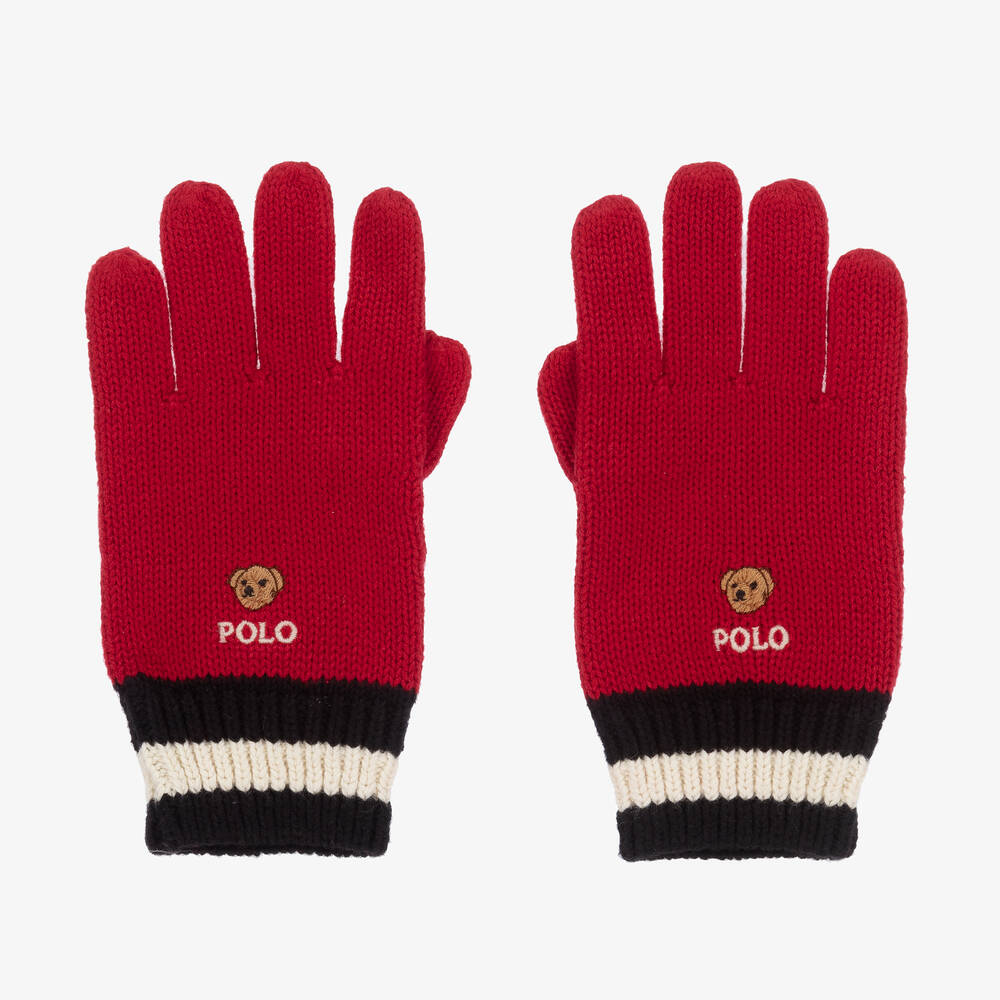 Gants rouge Polo Bear garcon