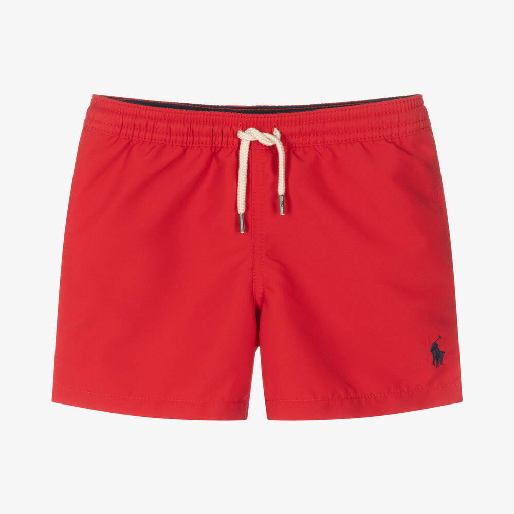 Polo Ralph Lauren - Boys Red Logo Swim Shorts | Childrensalon