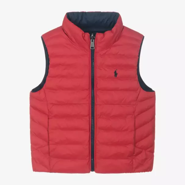 Ralph Lauren-Boys Red & Navy Reversible Vest | Childrensalon Outlet
