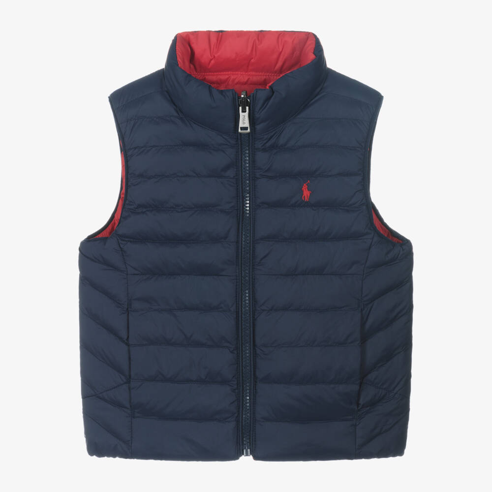 Ralph Lauren-Boys Red & Navy Reversible Vest | Childrensalon Outlet