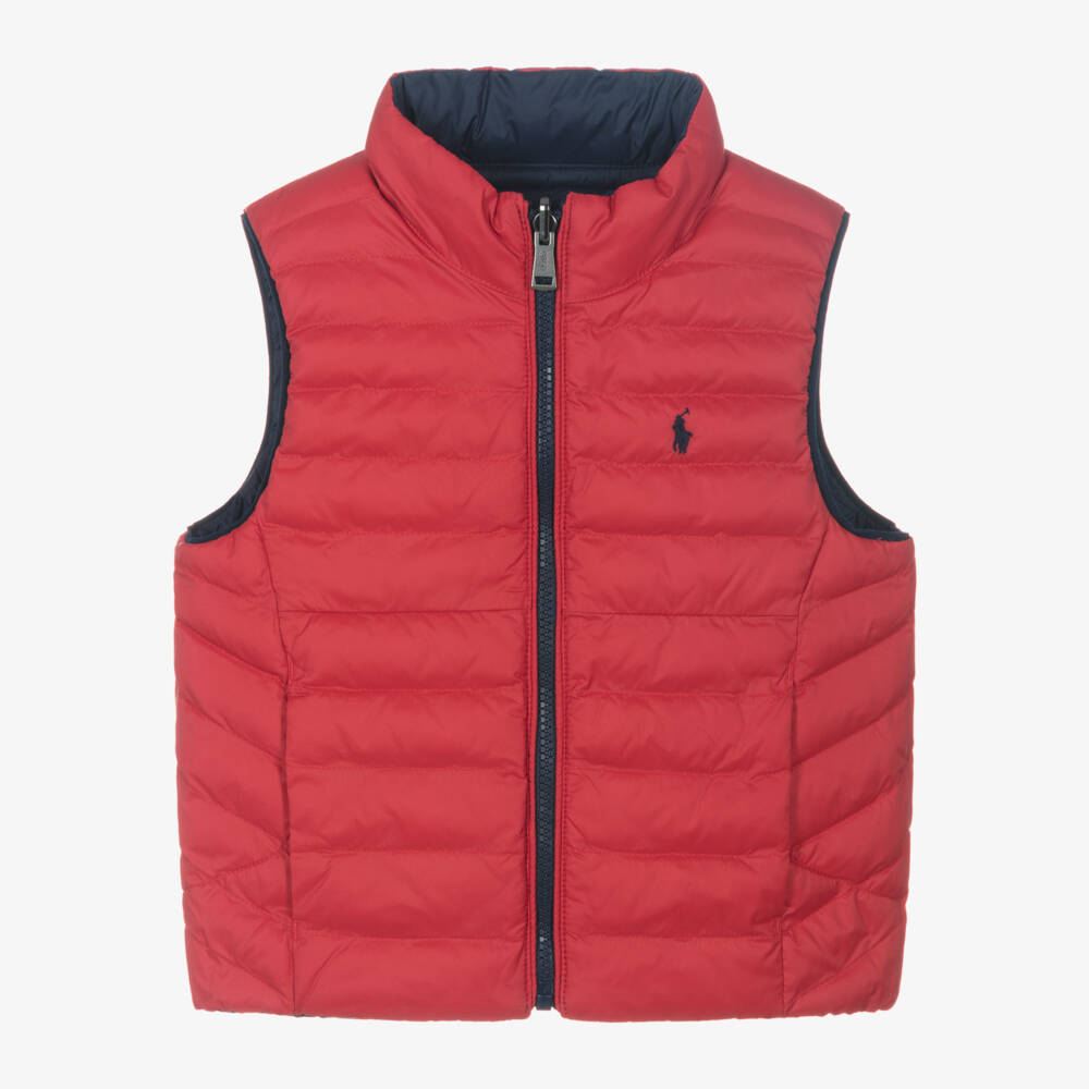 Ralph Lauren-Boys Red & Navy Reversible Vest | Childrensalon Outlet