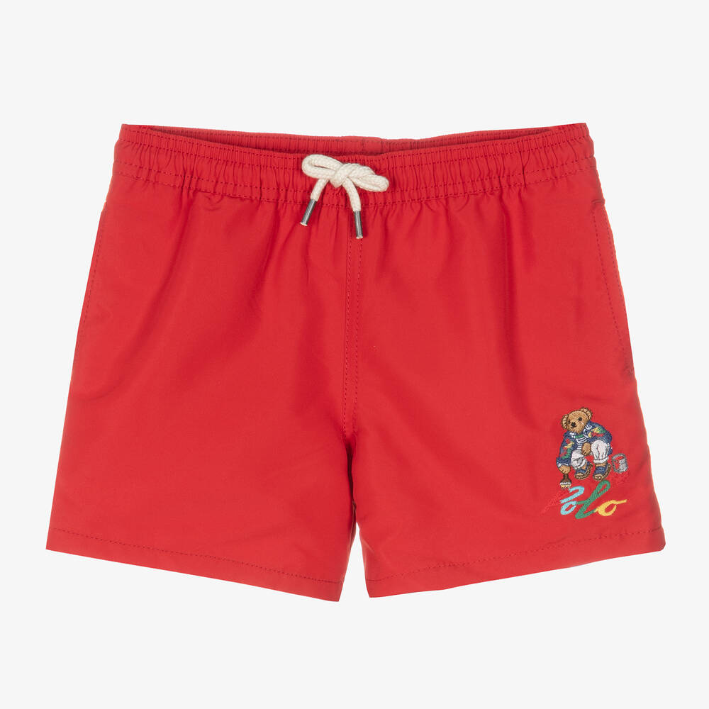 Ralph lauren swim shorts red discount