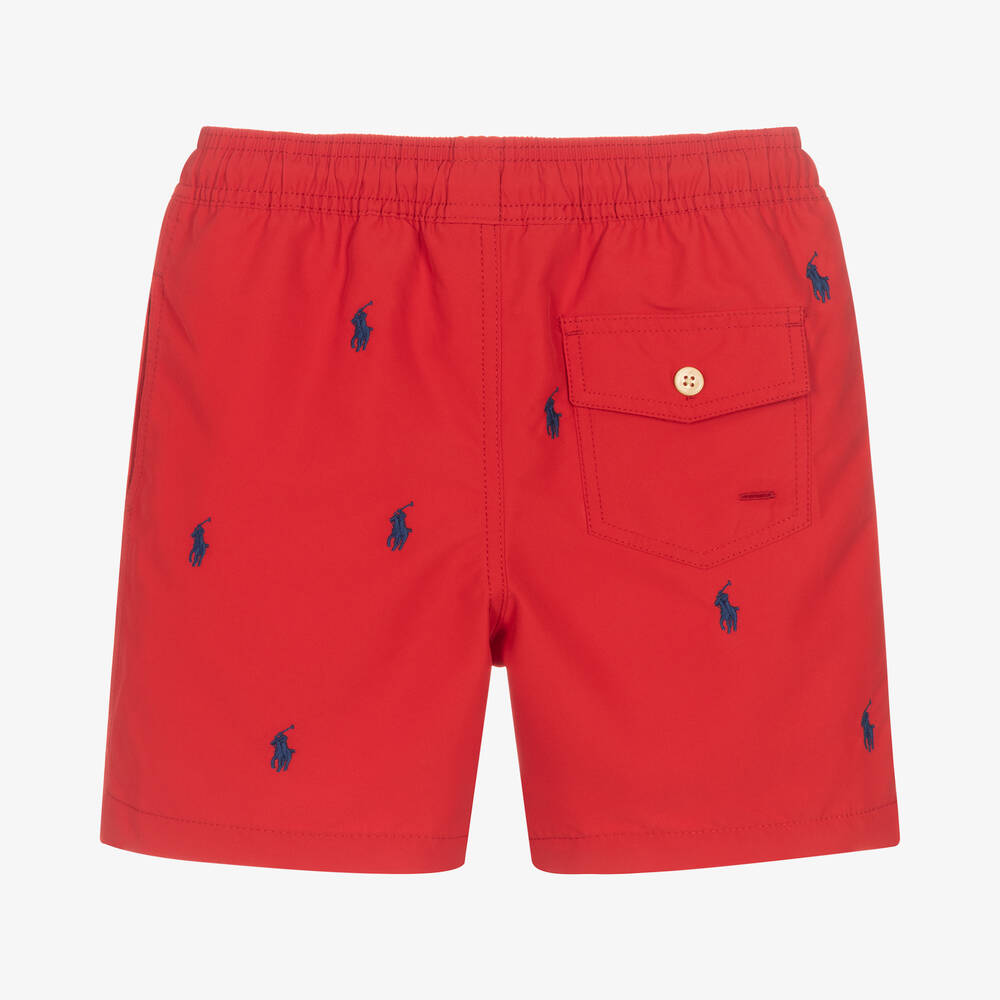 Ralph Lauren Boys Red Pony Logo Swim Shorts