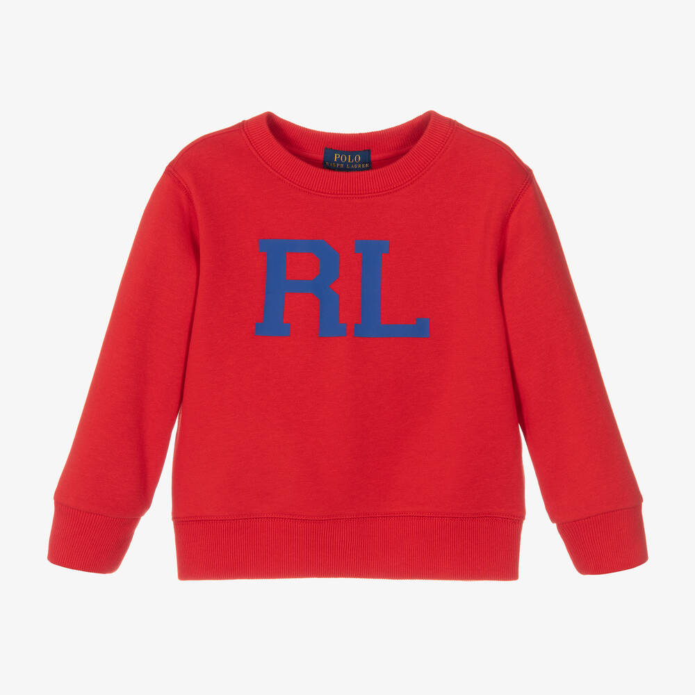 Polo Ralph Lauren - سويتشيرت قطن جيرسي لون أحمر للأولاد | Childrensalon
