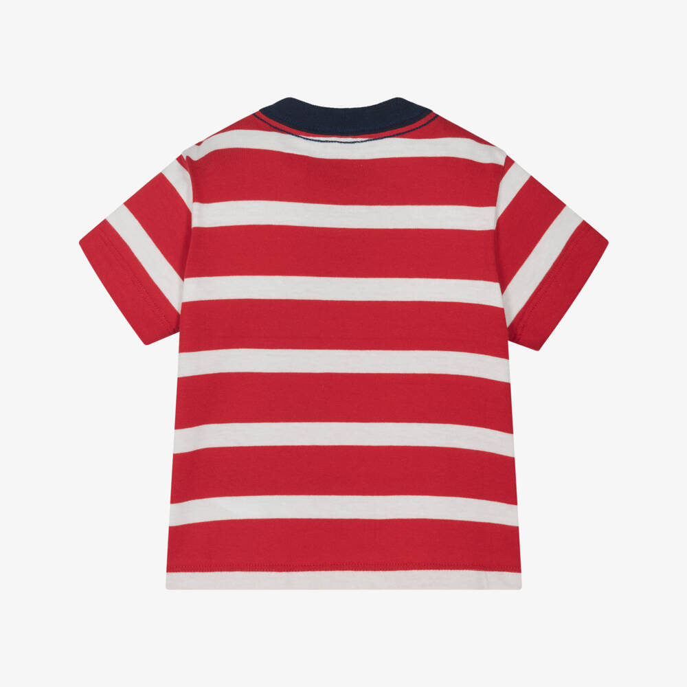 Ralph Lauren-Boys Red Striped Cotton Tee | Childrensalon Outlet