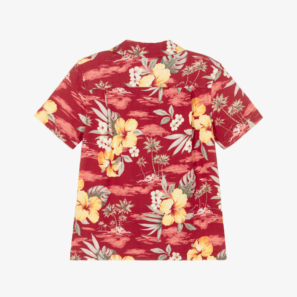 Ralph Lauren-Boys Red Tropical Flower Print Shirt | Childrensalon Outlet