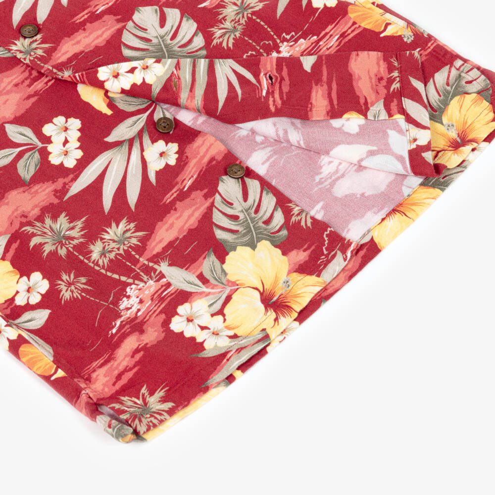 Ralph Lauren-Boys Red Tropical Flower Print Shirt | Childrensalon Outlet