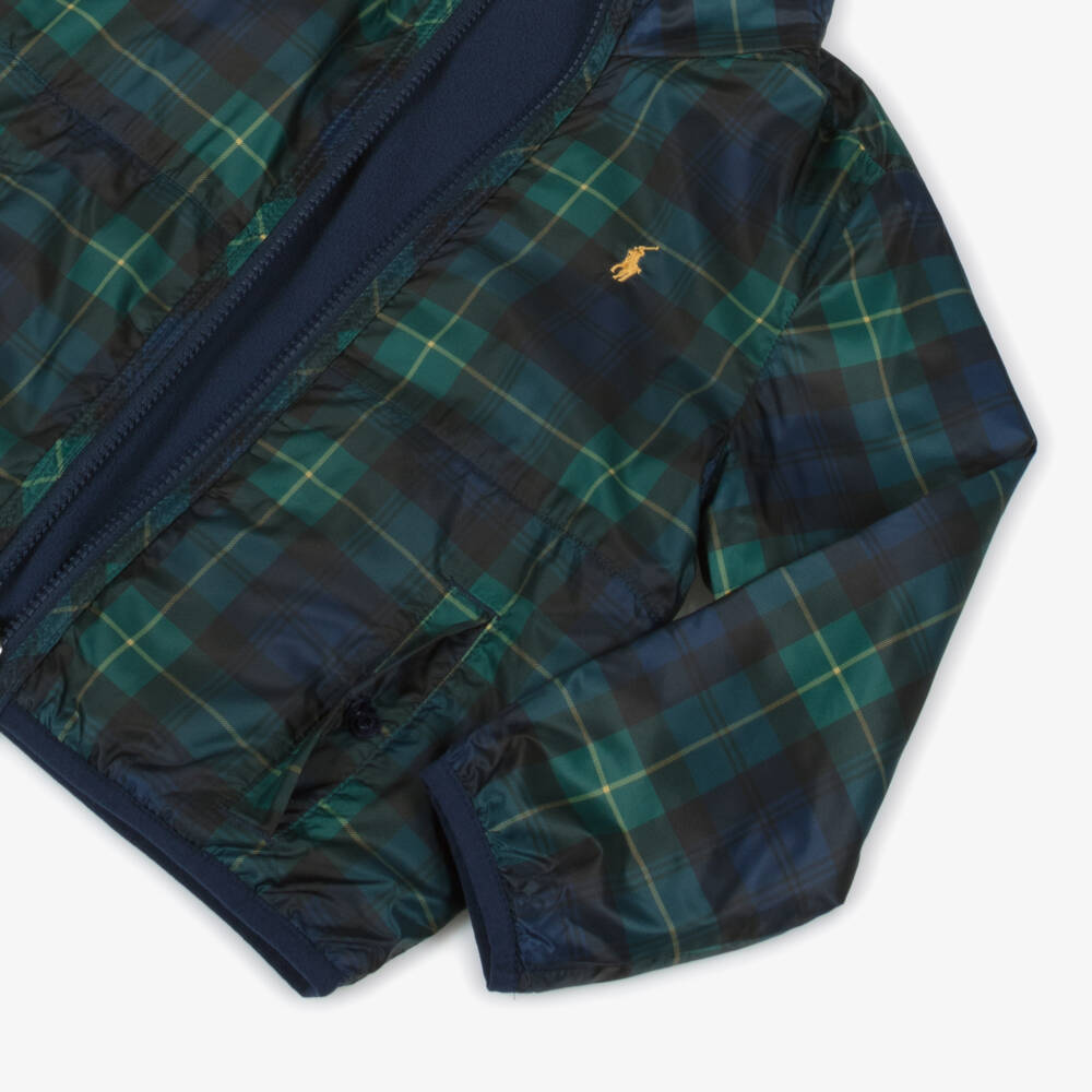 Ralph Lauren-Boys Reversible Navy Check Windbreaker | Childrensalon Outlet