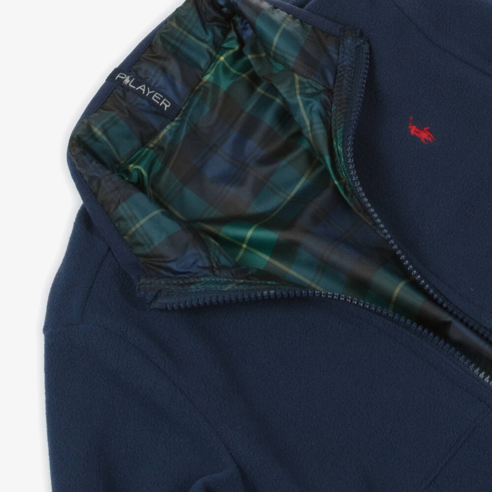 Ralph Lauren-Boys Reversible Navy Check Windbreaker | Childrensalon Outlet