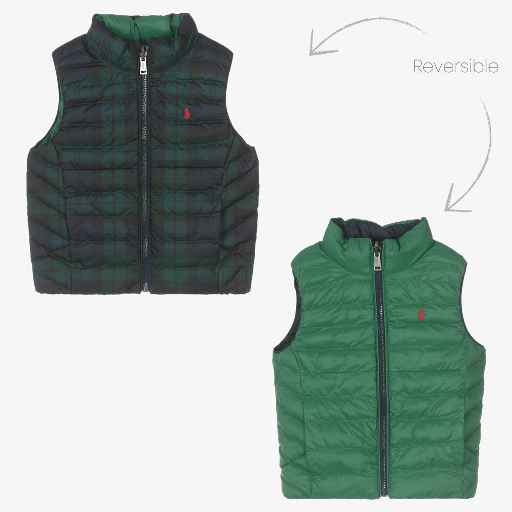Поло Ralph Lauren-Двусторонний пуховый жилет | Childrensalon Outlet