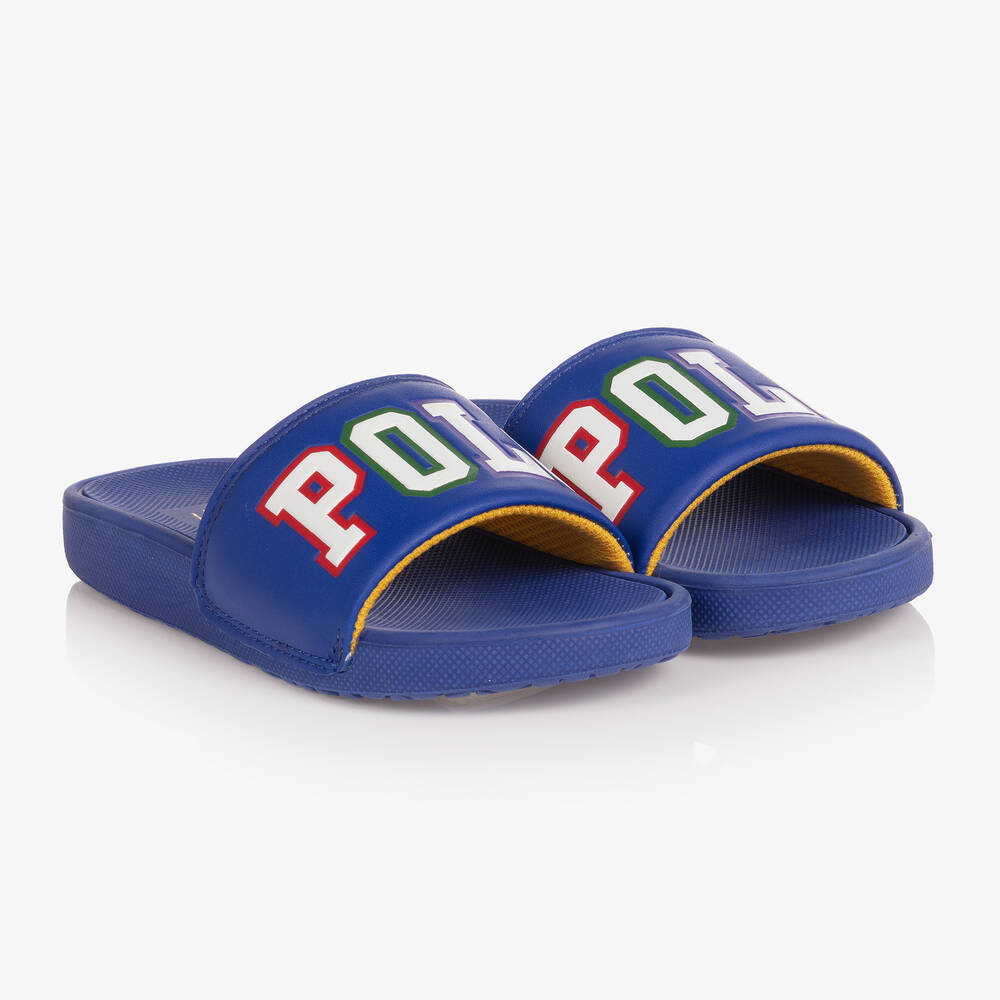 Ralph Lauren - Boys Royal Blue Logo Sliders | Childrensalon