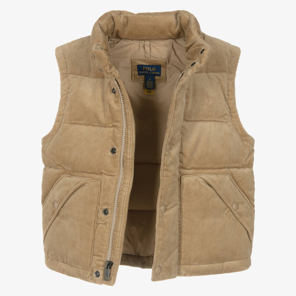 Ralph Lauren-Boys Sand Corduroy Hooded Jacket | Childrensalon Outlet