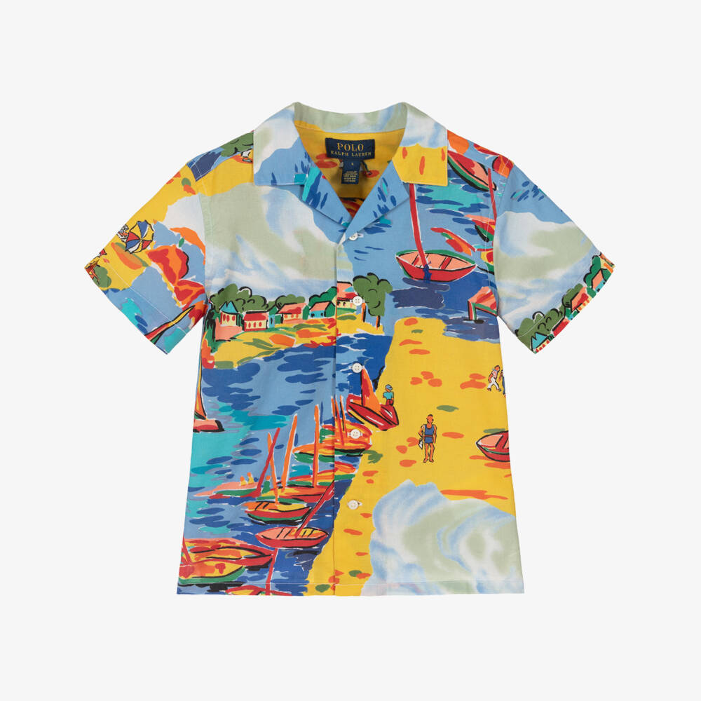 Ralph Lauren-قميص قطني بطبعة بحرية للأولاد | Childrensalon Outlet
