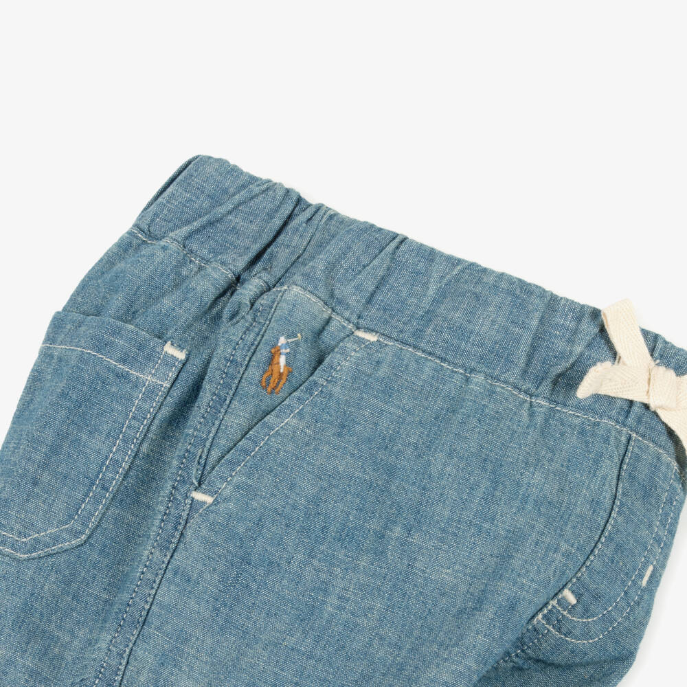 Ralph Lauren-Boys Sky Chambray Cotton Shorts | Childrensalon Outlet