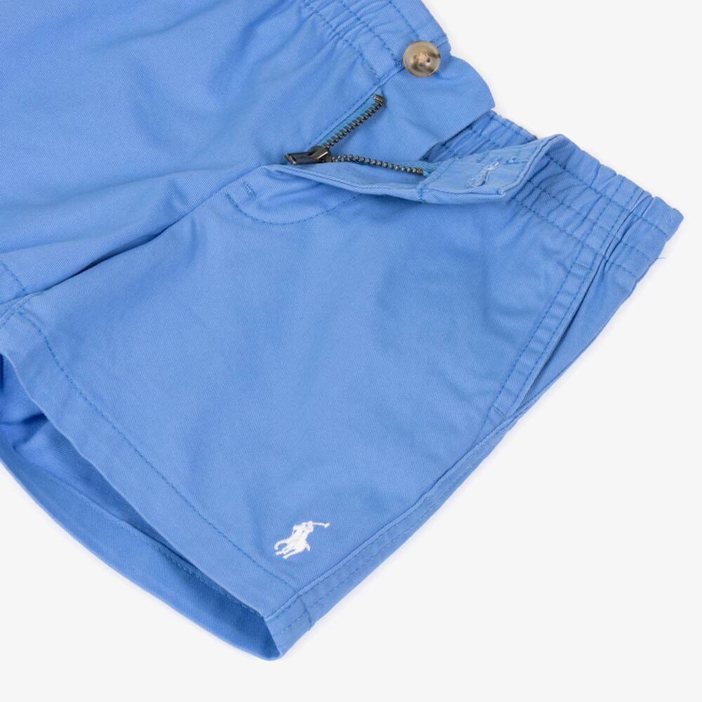 Ralph Lauren-Boys Sky-Hued Twill Shorts | Childrensalon Outlet