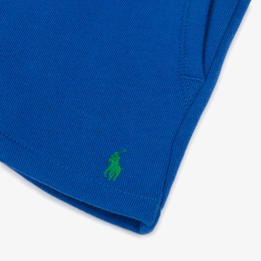 رالف لورين-شورت صبياني بلون السماء مع شعار محبوك | Childrensalon Outlet