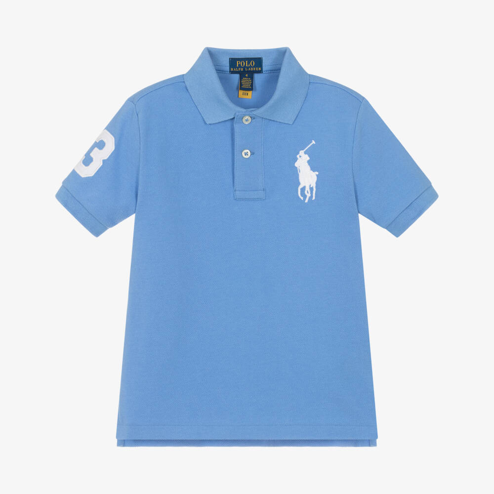 Ralph Lauren-Boys Sky Piqué Signature Polo Tee | Childrensalon Outlet